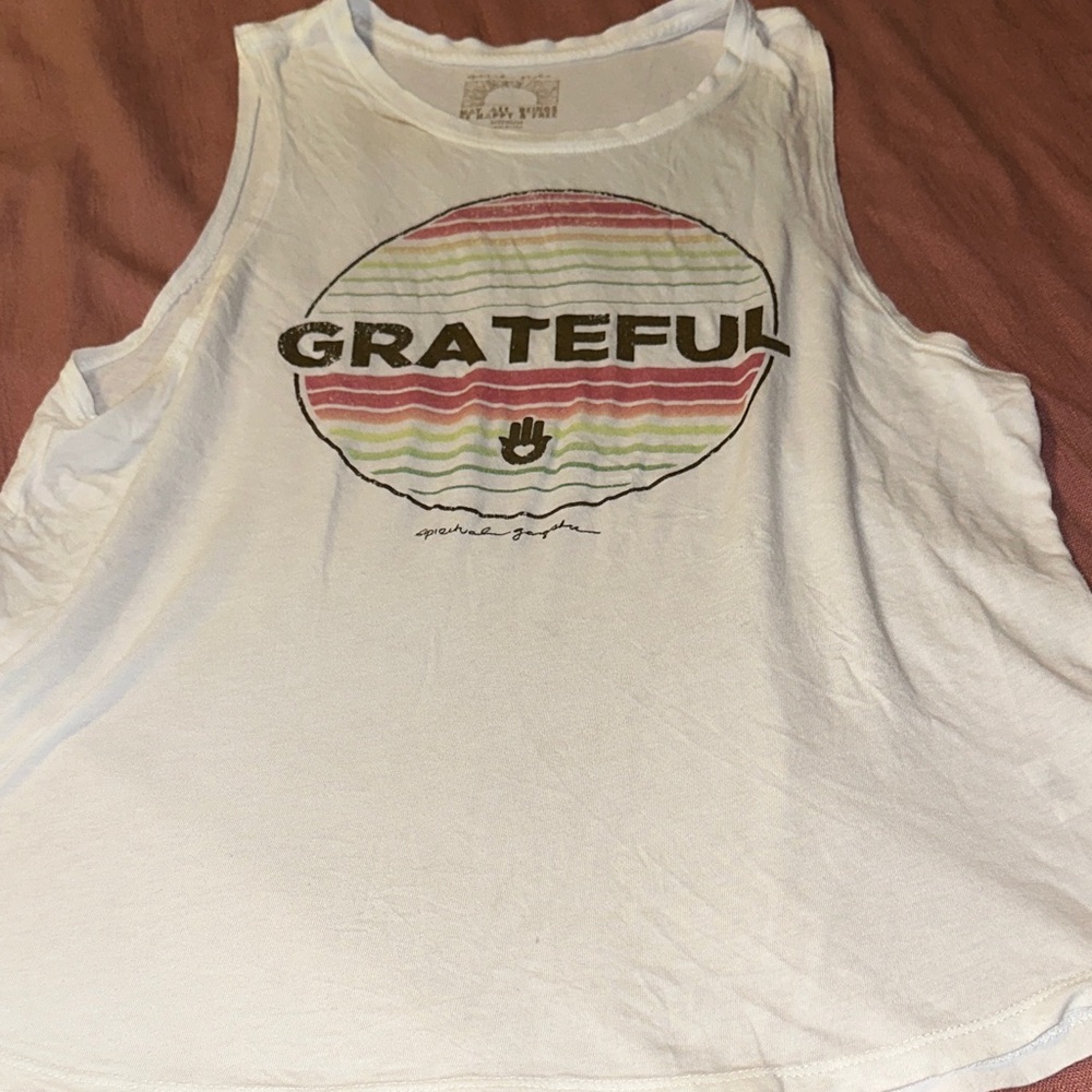 Spiritual Gangster White Grateful Muscle Tee